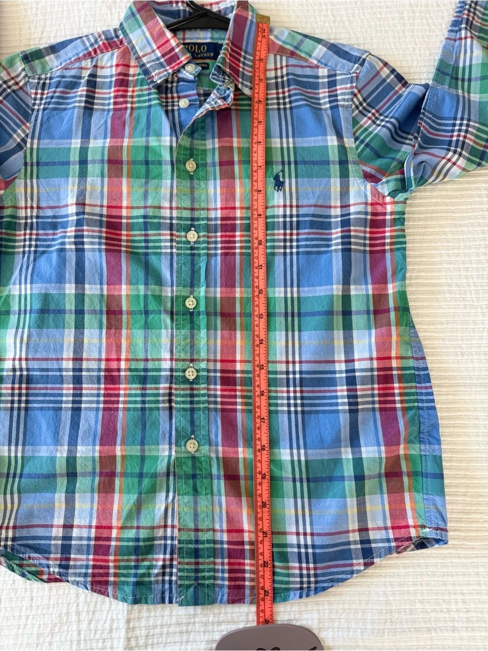 Ralph Lauren Multicolor Plaid Button-Down Shirt - Blue Green Red M(10/12) size